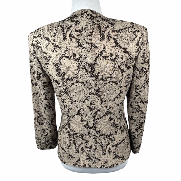 Jones New York Floral Blazer, Brown, Taupe, 4 - Picture 2 of 9